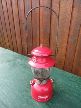 Vintage Coleman Lantern Red Model 200 Made In Canada Dated 4 66 1966
