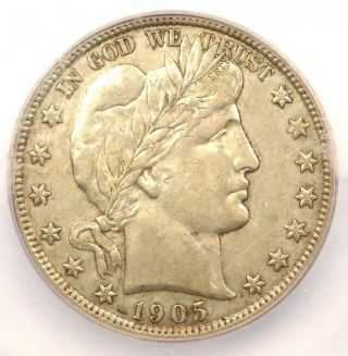 1905 - S Barber Half Dollar 50c Coin - Icg Xf45 (ef45) - Rare - $312 Value