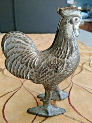 Us Arcade Vintage 1910 - 1925 Cast Iron Metal Still Bank Standing Rooster