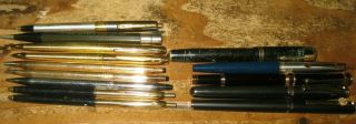 (14) Vintage Ballpoint Fountain Pens Pencil - Cross Parker Sheaffer