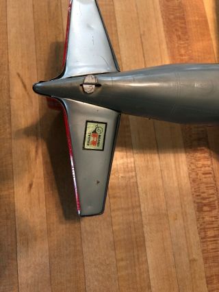 Vintage 1960 ' s Japan Nomura Tin Battery Op.  Electra - Jet American Airlines Plane 4