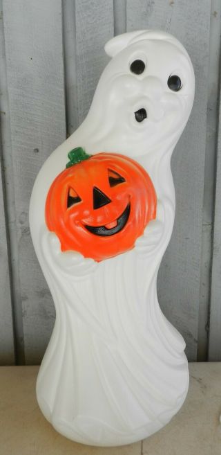 Vtg Halloween Blow Mold Decoration Trick Or Treat Ghost 34 " Lighted Yard Decor