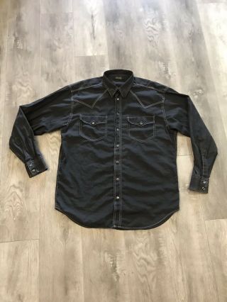 Vintage Versace Classic V2 Pearl Snap Western Cowboy Shirt Men’s Size Large