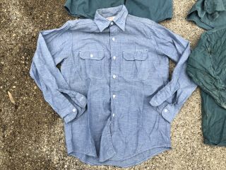 5 VTG 50s 60s Workwear Shirts Flannel Big Yank Chambray Montgomery Ward Sears 4