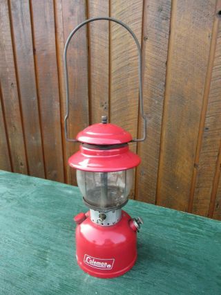 Vintage Coleman Lantern Red Model 200 Made In Canada Dated 8 69 1969