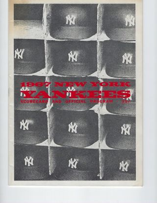 Vintage 1967 Ny Yankees Unscored Program Signed By Joe Garagiola