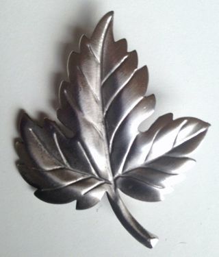Tiffany & Co.  Sterling Silver Maple Leaf Pin / Brooch