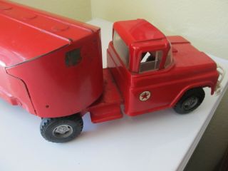 Vintage Buddy L Texaco Gas Oil Tanker Truck & Trailer Pressed Steel Toy USA 3