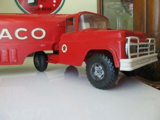 Vintage Buddy L Texaco Gas Oil Tanker Truck & Trailer Pressed Steel Toy USA 4