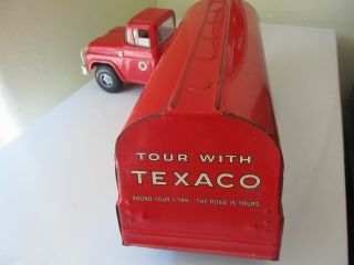 Vintage Buddy L Texaco Gas Oil Tanker Truck & Trailer Pressed Steel Toy USA 7