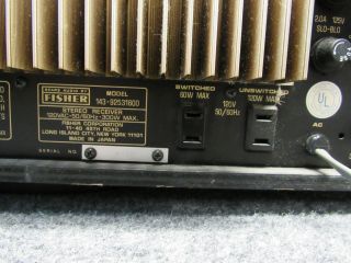 Vintage Sears Audio By Fisher AM/FM 2 - Channel Stereo Receiver Model 143 - 92531600 6