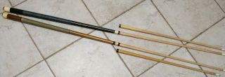 Vintage Set of 2 Combo Pool Cues ORCHID USA,  John Lin 2x4 Bag w/ NR 2