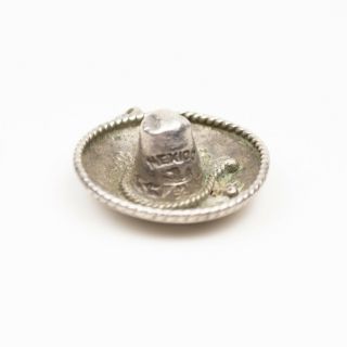 Vintage Mexican Sterling Silver Sombrero Hat Charm Pendant 3.  3g Eagle Mark 7/8 "