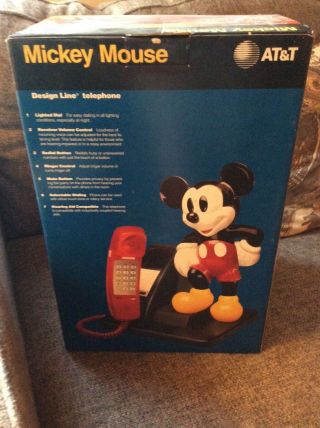 Nib Nos Vtg At&t Design Line Mickey Mouse Desk Telephone Disney Phone