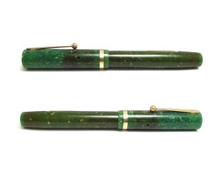 1925 vintage pen pencil SHEAFFER LIFE TIME FLAT TOP JADE GREEN OVERSIZE 4