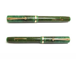 1925 vintage pen pencil SHEAFFER LIFE TIME FLAT TOP JADE GREEN OVERSIZE 5