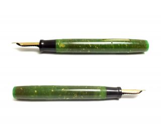 1925 vintage pen pencil SHEAFFER LIFE TIME FLAT TOP JADE GREEN OVERSIZE 6