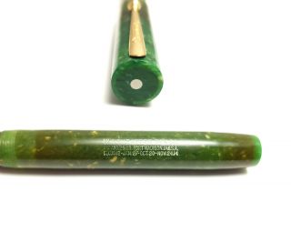 1925 vintage pen pencil SHEAFFER LIFE TIME FLAT TOP JADE GREEN OVERSIZE 8