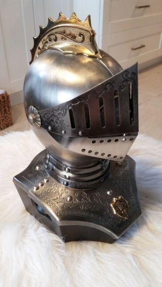 Vintage Novelty Radio All Metal Knight Made In Japan & Rare 9 "