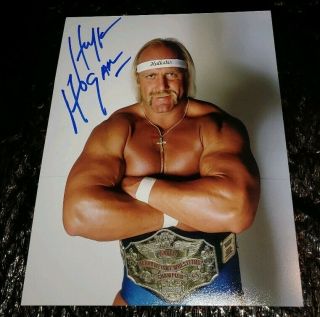 Vintage 1984 1985 Wrestlemania Hulk Hogan Signed 8x10 Photo Blue Trunks Wwe Wwf