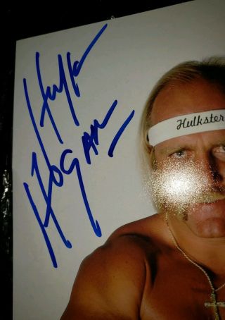 VINTAGE 1984 1985 WRESTLEMANIA HULK HOGAN SIGNED 8x10 PHOTO BLUE TRUNKS WWE WWF 3