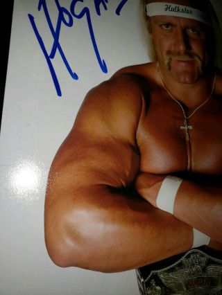 VINTAGE 1984 1985 WRESTLEMANIA HULK HOGAN SIGNED 8x10 PHOTO BLUE TRUNKS WWE WWF 4