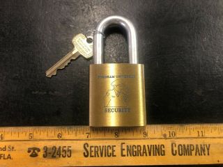 Vintage Fordham University Security Best Brass Lock & Key