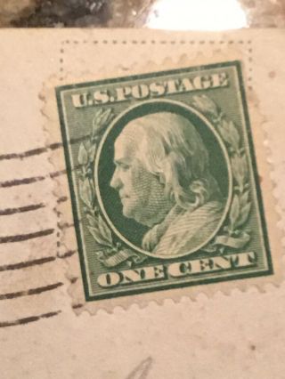 1 cent,  Early 1900s,  Rare Benjamin Franklin Canceled Stamp,  Highly collectible. 2