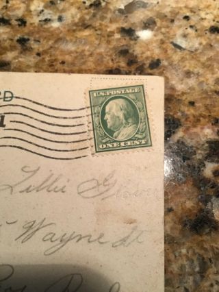 1 cent,  Early 1900s,  Rare Benjamin Franklin Canceled Stamp,  Highly collectible. 4