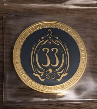 Disney Disneyland Club 33 Logo Challenge Coin 50th Anniversary Rare