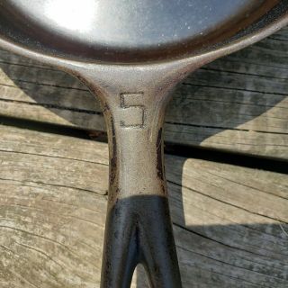 Vintage GRISWOLD Cast Iron SKILLET Frying Pan 5 LARGE BLOCK LOGO 4