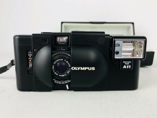 Olympus Xa Film Camera & A11 Electronic Flash Boxed Vintage Japan Self Timer
