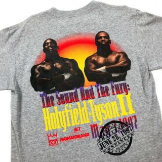 Vintage Mike Tyson Vs Holyfield Single Stitch T Shirt Boxing Mgm Grand 90s