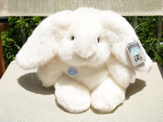 Gund - Platinum Edition - Rare White Heather Bunny Rabbit - 3470 - 12 " - 1982 - All Tags