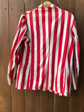 Vintage 40’s 50’s Car Club Striped Denim Duster Jacket Coat M 8