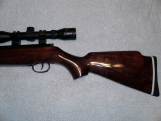 Vintage Rws 320m Air Rifle Pellet Gun W/ Beeman Scope Gun Excelent Cond