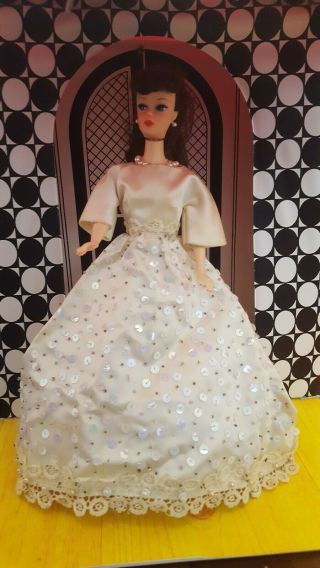 Gorgeous Vintage Barbie Clone Fab Premier Satin Wedding Ball Gown Hand Beaded