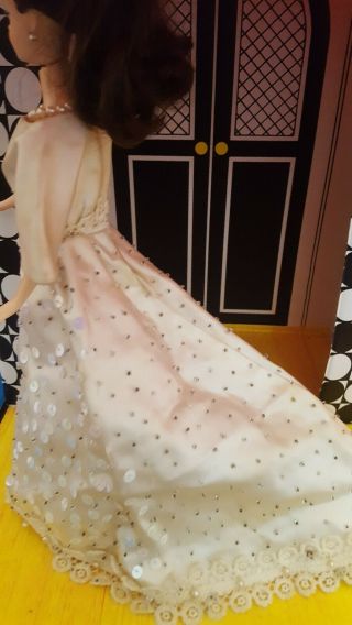 GORGEOUS Vintage BARBIE CLONE FAB Premier SATIN Wedding Ball Gown HAND BEADED 3