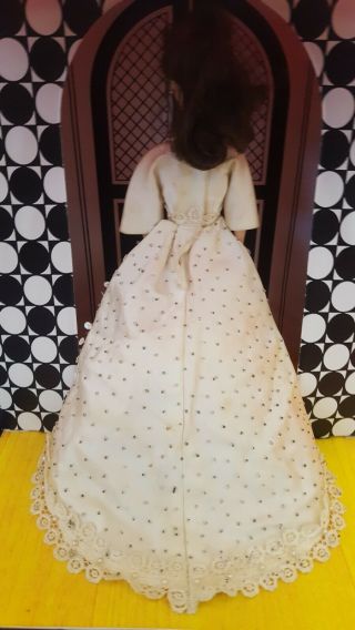 GORGEOUS Vintage BARBIE CLONE FAB Premier SATIN Wedding Ball Gown HAND BEADED 5