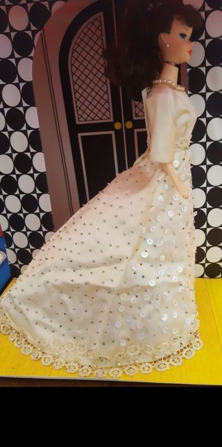GORGEOUS Vintage BARBIE CLONE FAB Premier SATIN Wedding Ball Gown HAND BEADED 7