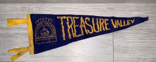 Vintage Boy Scouts Pennant Mohegan Council Top Treasure Valley Bsa Banner Rare