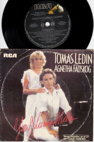 Tomas Ledin & Agnetha Faltskog 7 " Ps Ultra Rare South America Unknown Abba 1983