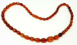Vintage Natural Honey Baltic Amber Beaded Necklace 22 