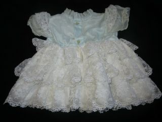 BABY GIRL SIZE S (6 - 9MONTHS) VINTAGE MARTHA ' S MINIATURES LACE RUFFLED DRESS 2