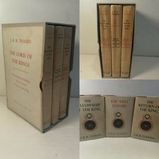 J.  R.  R.  Tolkien Lord Of The Rings 3 Vols Rare Slipcase 1st Later Impression 1962