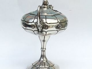 Vintage Solid Silver Alladin Oil Lamp Cigar Lighter 1940/70’s 4
