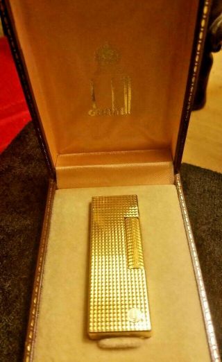 Vintage 14k Gold Plated Dunhill Rollagas Lighter W/ Box & Paperwork