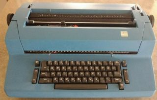 Vintage Blue Typewriter Ibm Correcting Selectric Ii 2 Electric