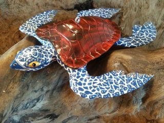 Uffda Carving folk art american sea turtle fish decoy 4
