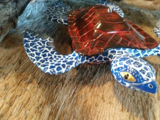 Uffda Carving folk art american sea turtle fish decoy 5